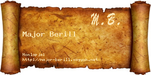 Major Berill névjegykártya