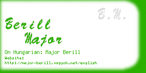 berill major business card